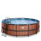 Preview: EXIT Wood Pool mit Sandfilterpumpe - braun, ø450x122cm