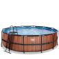 Preview: EXIT Wood Pool mit Sandfilterpumpe - braun, ø488x122cm