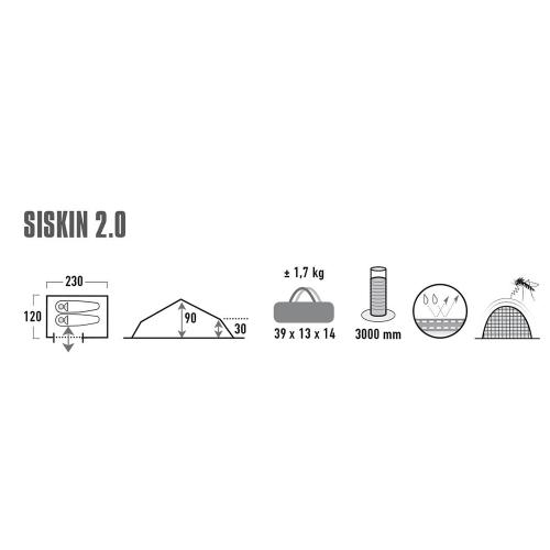 High Peak Zelt Siskin 2.0 - Grün, Rot