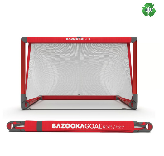 Bazookagoal Aluminium Teleskoptor - 120x75 cm - rot/weiss