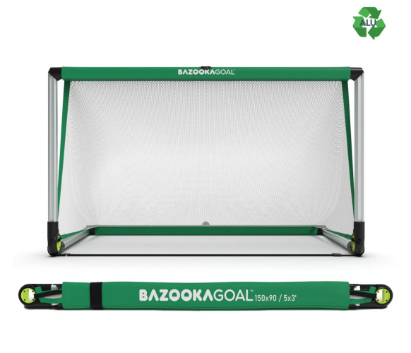Bazookagoal Aluminium Teleskoptor - 150x90 cm - grün/weiss