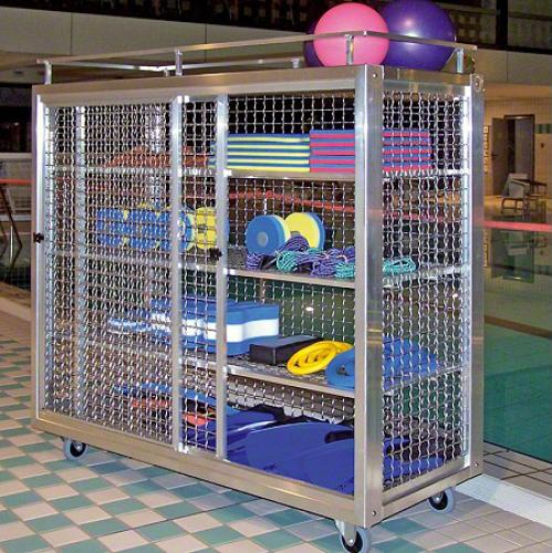 Schwimmbad-Gitterregalwagen mit Reling