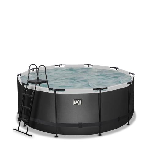 EXIT Black Leather Pool ø360x122cm mit Sandfilterpumpe - schwarz