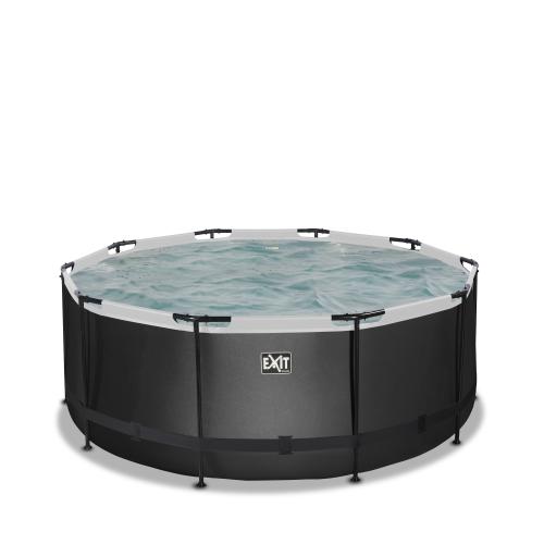 Preview: EXIT Black Leather Pool ø360x122cm mit Sandfilterpumpe - schwarz