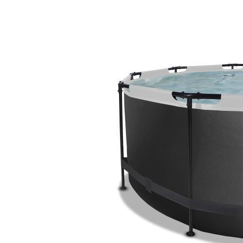 Preview: EXIT Black Leather Pool ø360x122cm mit Sandfilterpumpe - schwarz
