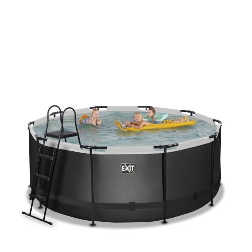 Preview: EXIT Black Leather Pool ø360x122cm mit Sandfilterpumpe - schwarz