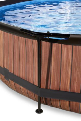Preview: EXIT Wood Pool ø360x76cm mit Filterpumpe - braun