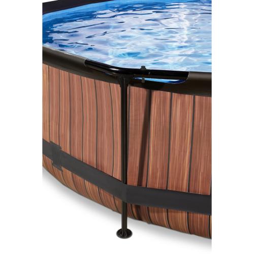Preview: EXIT Wood Pool ø360x76cm mit Filterpumpe - braun
