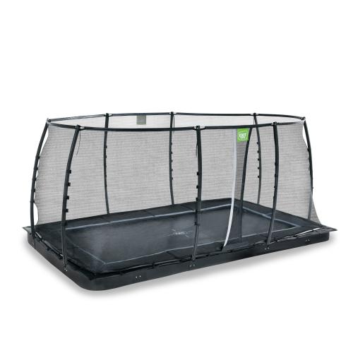 Preview: EXIT Dynamic ebenerdiges Trampolin mit Sicherheitsnetz - schwarz, 305x519cm