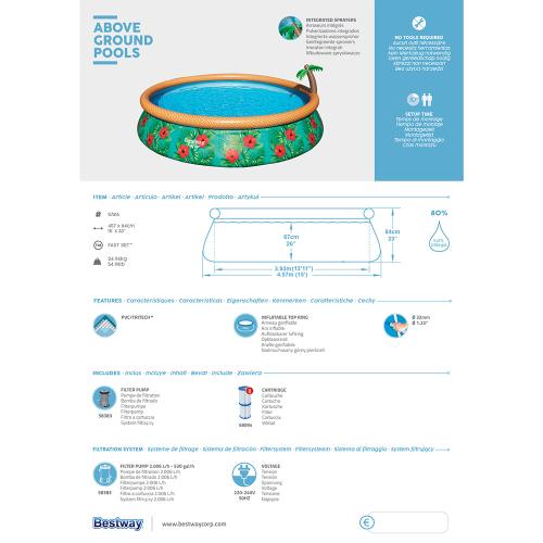 Preview: Fast Set Pool Paradise Palms 457x84cm