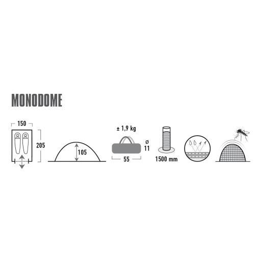 High Peak Zelt Monodome - Blue, Grey