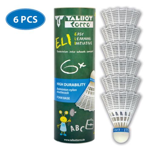 Talbot-Torro Badmintonball Eli Premium Nylonfederball 6er Pack