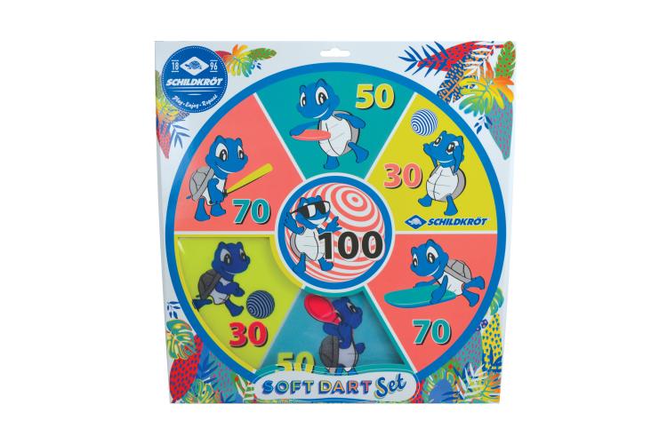 Schildkröt Soft Dart Set, Klett-Dartscheibe mit 2 x 3 Bällen