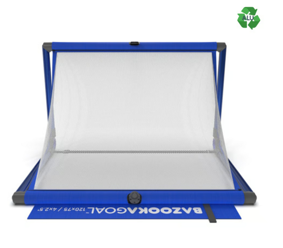 Bazookagoal Aluminium Teleskoptor - 120x75 cm - blau/weiss