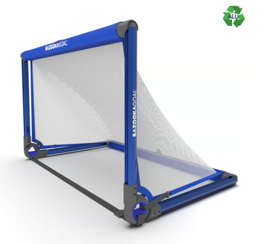 Bazookagoal Aluminium Teleskoptor - 120x75 cm - blau/weiss