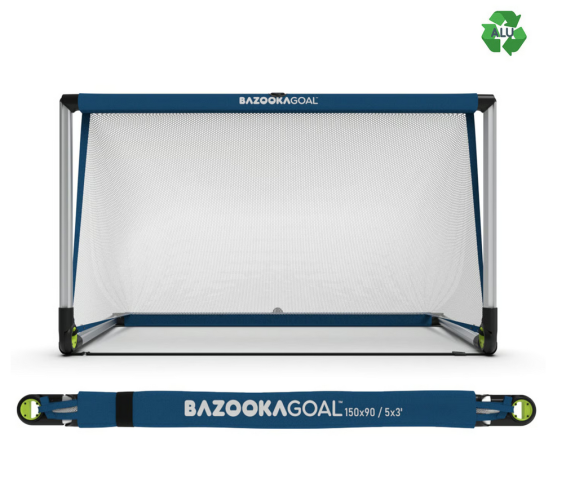 Bazookagoal Aluminium Teleskoptor - 150x90 cm - blau/weiss
