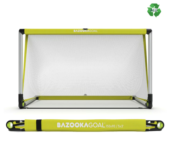 Bazookagoal Aluminium Teleskoptor - 150x90 cm - gelb/weiss