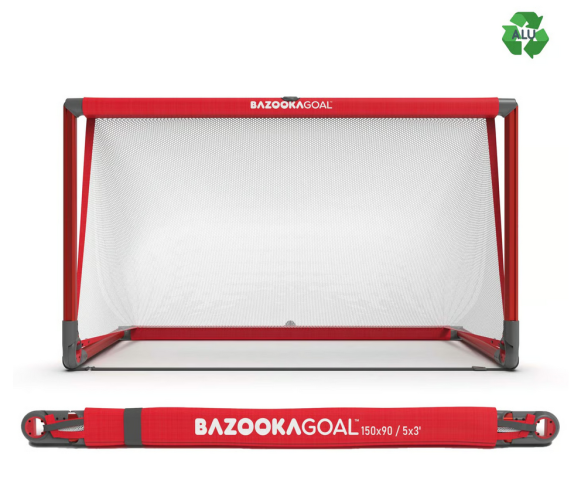Bazookagoal Aluminium Teleskoptor - 150x90 cm - rot/weiss