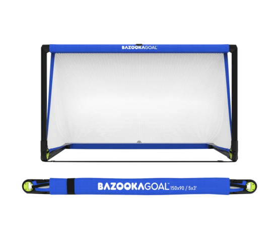 Bazookagoal Teleskoptor 150x90 - blau/weiss