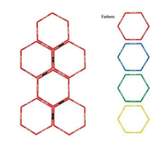 Cawila ACADEMY Hexa-Hoops Set 6 Hoops + 5 Clips 49mm - gelb