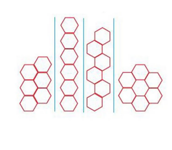 Cawila ACADEMY Hexa-Hoops Set 6 Hoops + 5 Clips 49mm - rot
