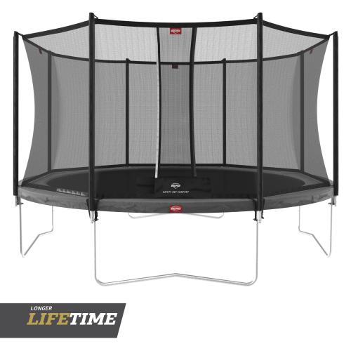 BERG Favorit Trampolin Regular 430 cm Grau + Sicherheitsnetz Comfort