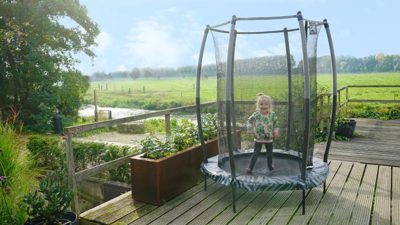 EXIT Tiggy junior Trampolin mit Sicherheitsnetz ø140cm - schwarz/grün