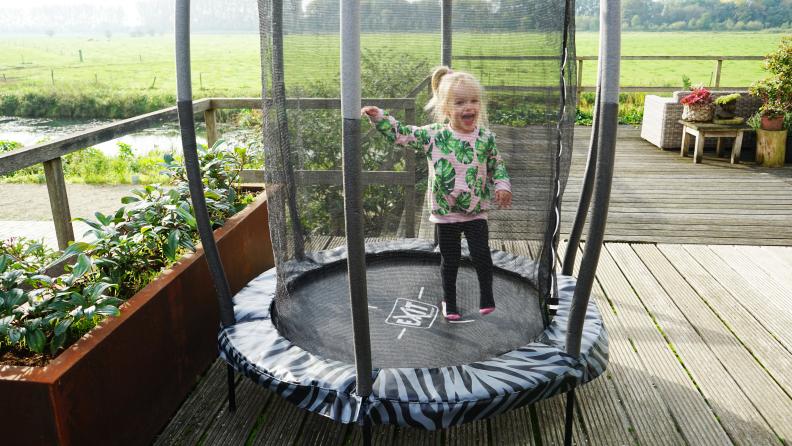 EXIT Tiggy junior Trampolin mit Sicherheitsnetz ø140cm - schwarz/grün
