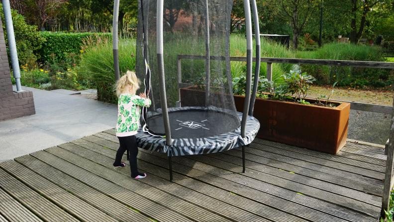 EXIT Tiggy junior Trampolin mit Sicherheitsnetz ø140cm - schwarz/grün