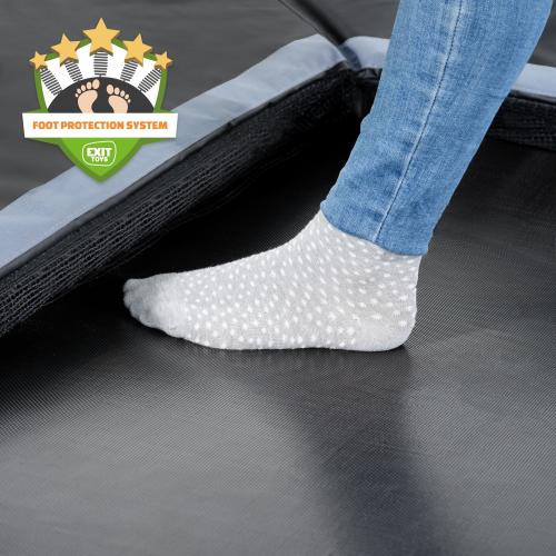 EXIT Dynamic ebenerdiges Trampolin mit Sicherheitsnetz - schwarz, 305x519cm