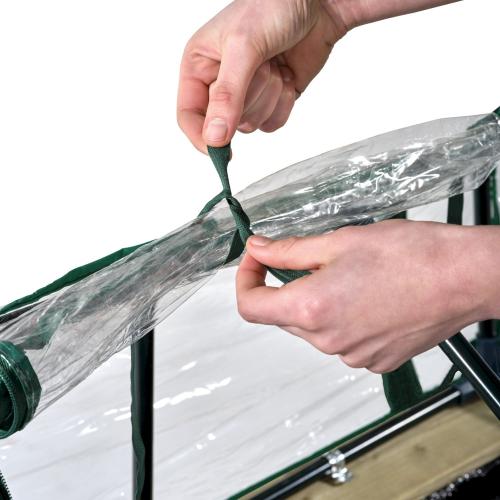 EXIT Aksent Hochbeet L mit Gewächshaus und Gartengeräten - 94x68cm