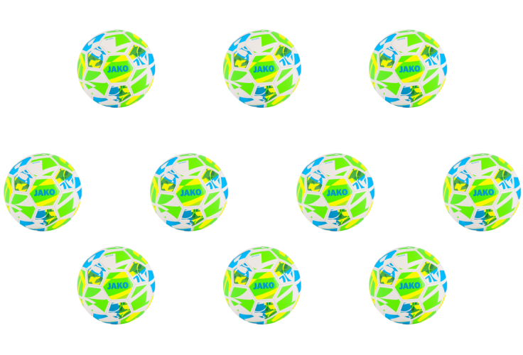10-er Set Jako Lightball River- weiss/neongrün/neongelb, 290g