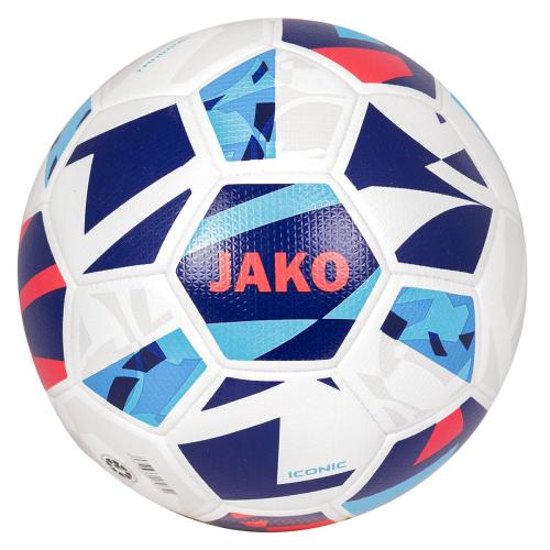 Jako Trainingsball Iconic - Gr. 5, weiss, navy, coral